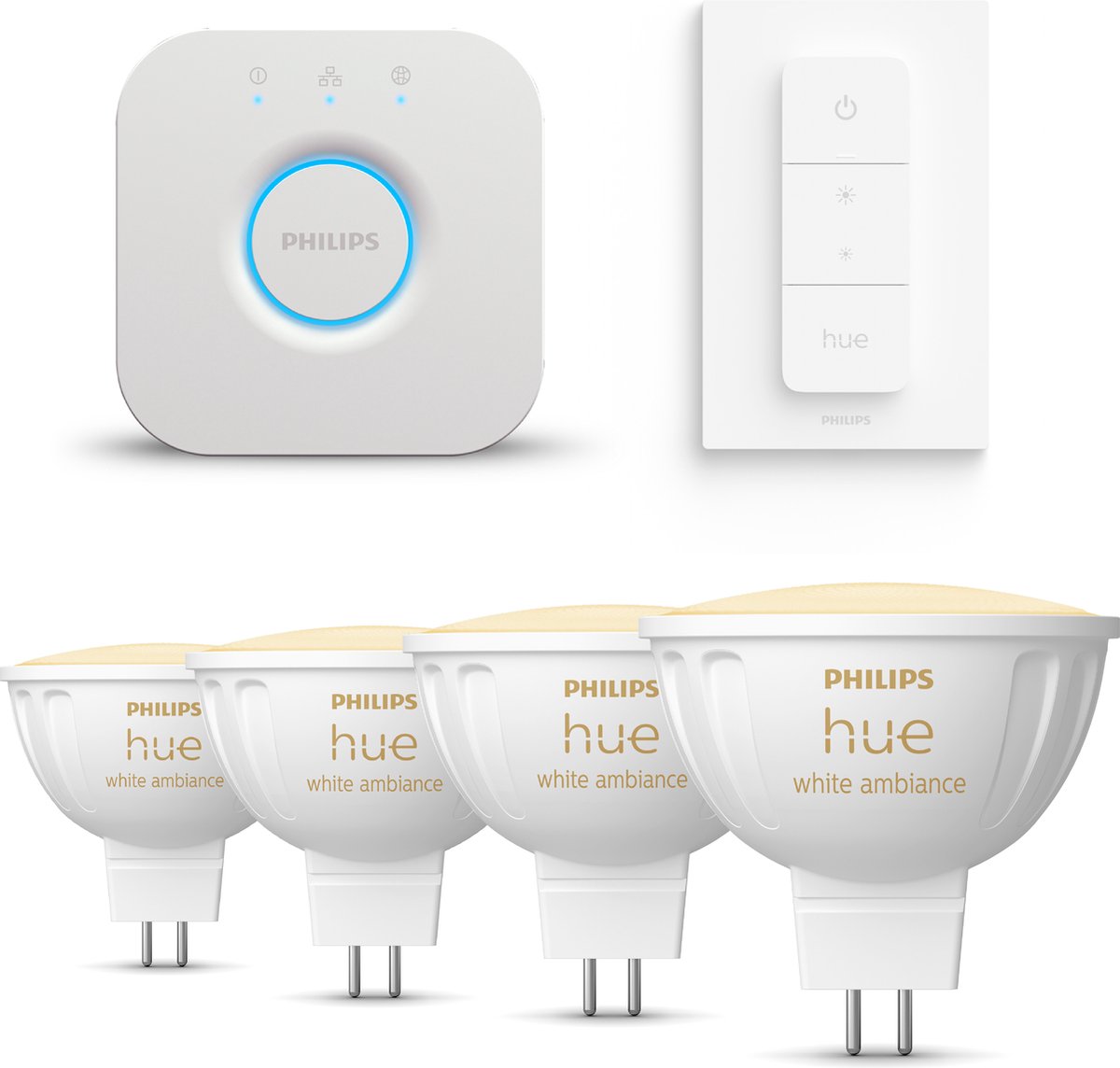 Philips Hue Starterspakket White Ambiance Gu5.3 - 4 Lampen