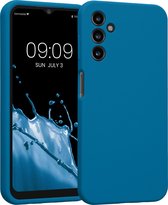 kwmobile telefoonhoesje geschikt voor Samsung Galaxy A14 5G - TPU backcover met siliconen coating - Smartphone case in rifblauw