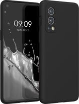 kwmobile telefoonhoesje geschikt voor OnePlus Nord 2 5G - Hoesje met siliconen coating - Smartphone case in mat zwart