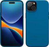 kwmobile telefoonhoesje geschikt voor iPhone 15 Plus - Hoesje met siliconen coating - Smartphone case in rifblauw