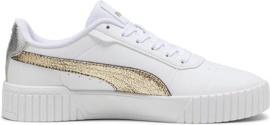 PUMA Carina 2.0 Metallic Shine Dames Sneakers - PUMA White-PUMA Gold-PUMA Silver - Maat 36