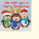 Borduurpakket kerstkaart Penguin Pals - Bothy Threads