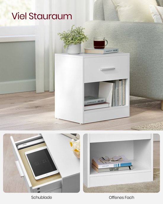 FansaFurn Hoher Nachttisch 2er-Set – Mit Schubladen, X-Design & Rustikalem Look