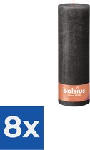 Bolsius Stompkaars Stormy Grey Ø100 mm - Hoogte 30 cm - Donkergrijs - 200 branduren - Voordeelverpakking 8 stuks