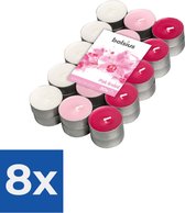 Bolsius Bougies parfumées Photophore Pink Orchidée Rose/blanc 30 Pièces - Pack Économique 8 pièces