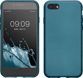kwmobile telefoonhoesje geschikt voor Apple iPhone SE (2022) / iPhone SE (2020) / iPhone 8 / iPhone 7 - Hoesje voor smartphone - Back cover in Metallic carabisch blauw