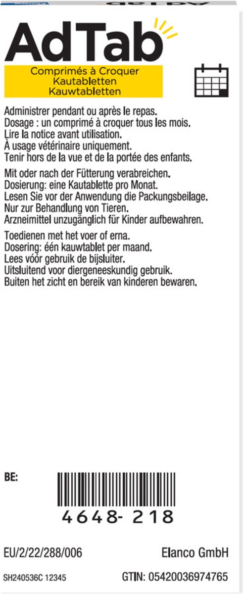 Elanco - Adtab Anti Vlooien en Teek Kauwtabletten - Hond - Bescherming - > 5,5 - 11 kg - 3 Tabletten - 1 Keer Per Maand — afbeelding 4