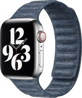 By Qubix Denim nylon bandje - Donkerblauw - Geschikt voor Apple Watch 38mm - 40mm - 41mm - Compatible Apple watch bandje - smartwatch bandje nylon