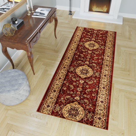 Tapiso Yesemek Tapis de couloir rouge Classique pour salon, couloir, taille – 80 x 550