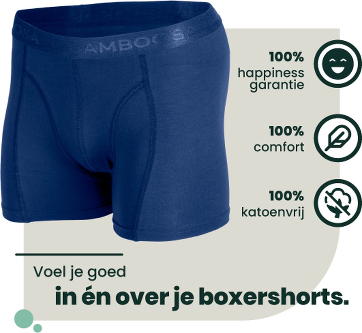Bamboe Boxershorts | Bamboe Onderbroeken | Anti-zweet Boxershorts | Naadloze Boxershorts | 2 Paar - Marineblauw | Maat: M | Merk: Bamboosa