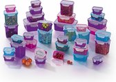GOURMETmaxx voedselbewaarbakjes click-it 72 st - paars/roze/turquoise