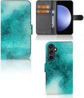 GSM Hoesje Geschikt voor Samsung Galaxy S23 FE Fotohoesje Painting Blue