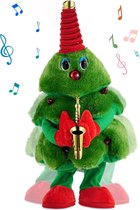 Pluche Kerstdecoratie 43cm - Zingend & Dansende Pop - Kerst Knuffelpop - Ideaal als Cadeau, Decoratie