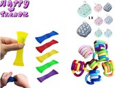 Happy Trendz® | Set 5 Stuks - 2 x Mesh and Marble fidget + 1 x Wack a mole keychain spel + 2 x friemel ketting Speelgoed Jongens & Meisjes - Hoogsensitiviteit - HSP - Stress Relief Kinderen - Volwassenen - 5 stuks