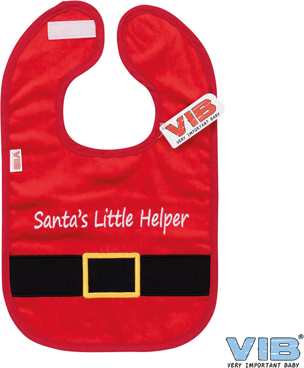 Goedkoopste VIB® - Slabbetje Luxe velours - Santa's Little helper - Babykleertjes - Slabbetjes - zwangerschap aankondiging - baby aankondiging