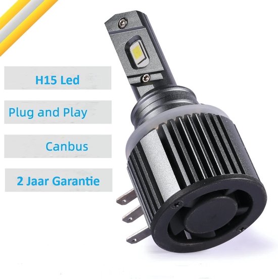 Led Koplamp H15 Led Canbus 6000K 100W 10000lm Auto Lamp 12V Csp 3570