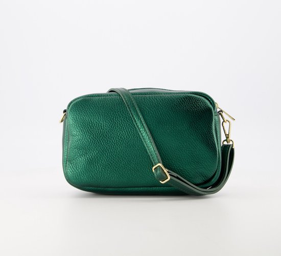 Teatro - Irene - classic bag - handtas - crossbody bag - groen - donkergroen - metallic