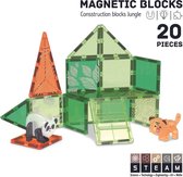Magnetisch speelgoed - Magnetic tiles - Roosly - 20stuk Jungle - Montessori speelgoed - Magnetische Bouwstenen
