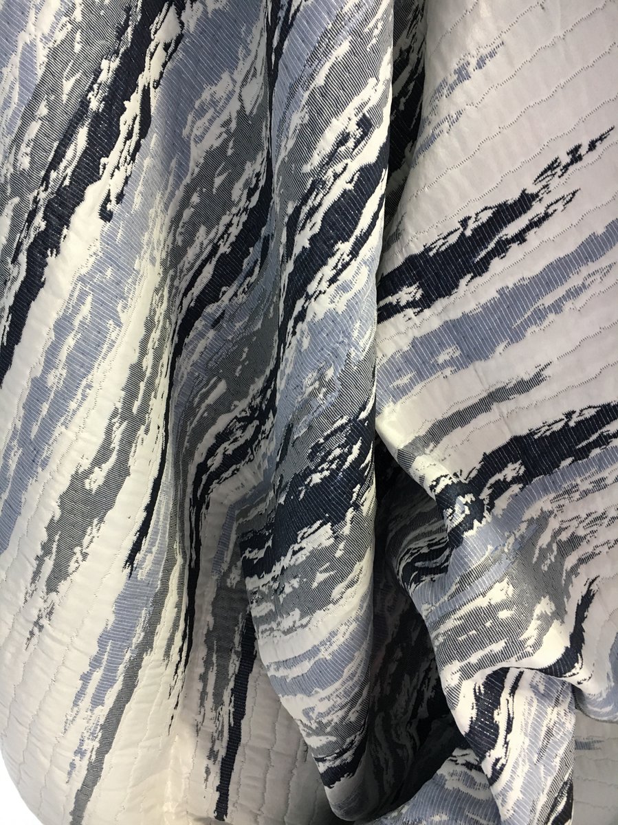 Bedsprei Ocean - Blauw / creme / wit - 180 x 260