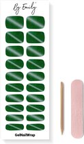 By Emily® Gel Nagel Wraps 'Emerald Cat Eye' - Gellak Stickers - UV Lamp Gelnagels - Langhoudende Nagelstickers - Nail Art Folie - 20 Stickers - UV LED Lamp Vereist