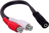 Tulp (v) - 3,5mm Jack (v) stereo audio adapter kabel - 0,25 meter