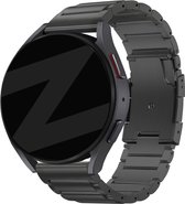 Bandz universeel 22mm titanium schakel band geschikt voor Samsung Galaxy Watch 3 45mm / Watch 1 46mm / Gear S3 Classic & Frontier - Polar Vantage M / M2 / Grit X - Huawei Watch GT 1/2/3/4 46mm / GT 2 Pro - Incl. toolkit - zwart