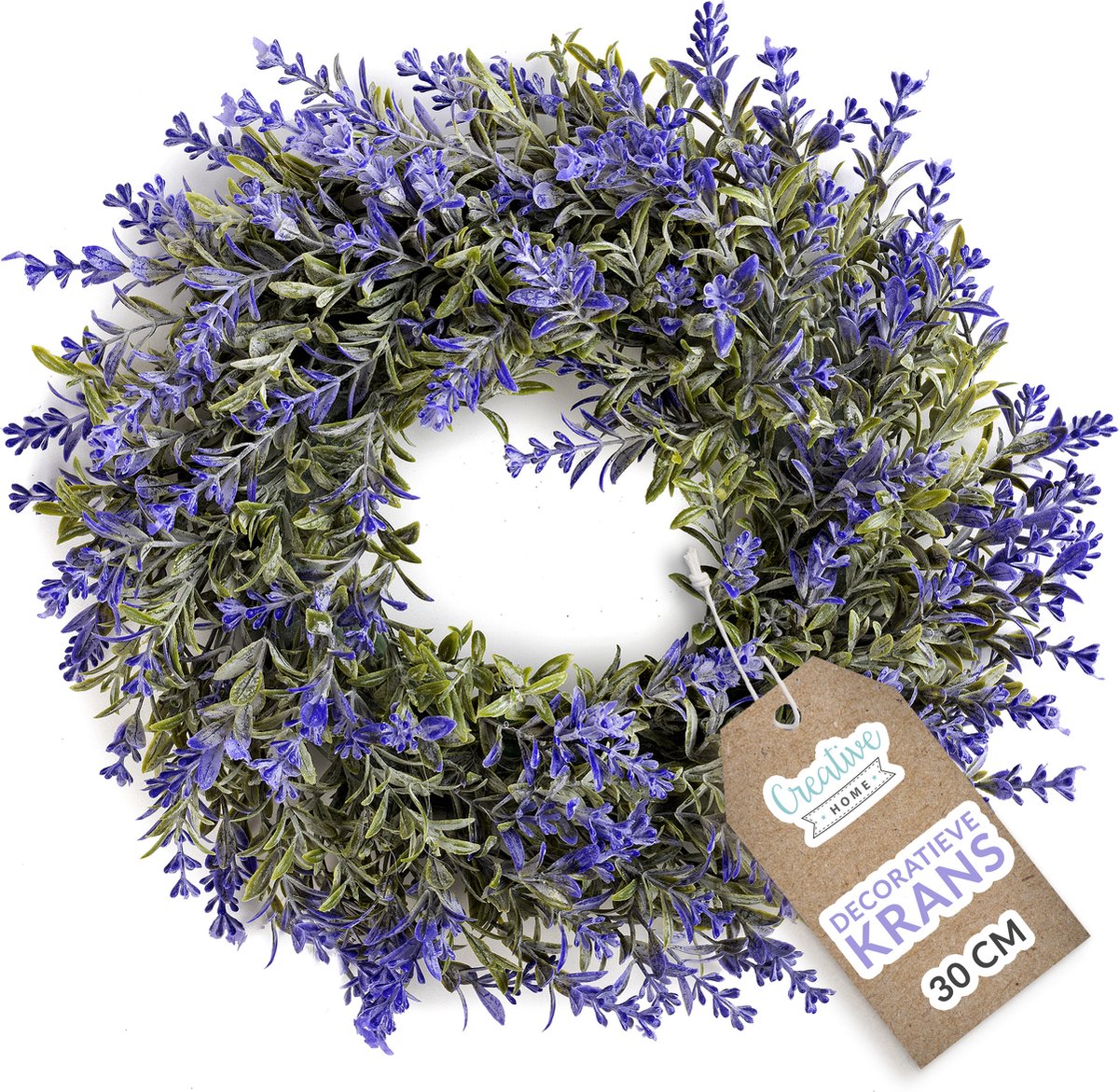 thumbnail: Creative Home Adventskrans Crèmekleur - Ronde Krans Ø35cm Voor Deur, Haard En Feestelijke Decoratie