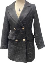 Manteau femme mi-long cintré avec poches | Noir