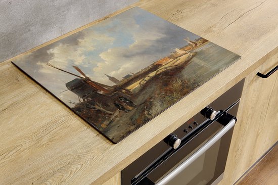 Protection induction - Vue de La Haye - 83x51,5 cm - Protection induction - Plaque de protection induction - Tapis induction - Antidérapant - Décoration Cuisine - Accessoires de vêtements pour bébé Cuisine