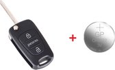 Autosleutel 3 knoppen, klapsleutel geschikt voor Kia Picanto + batterij CR2032 -sleutel- behuizing-Autosleutel-Sleutelbehuizing-Sleutel