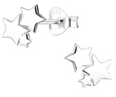 Joy|S - Zilveren ster oorbellen - 3 sterren - egaal