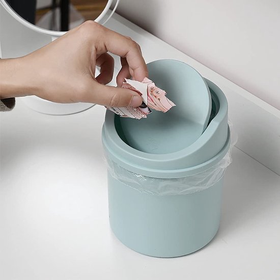 Mini poubelle avec couvercle de bureau Petite Poubelle pour salle de bain,  bureau, bureau ou table basse