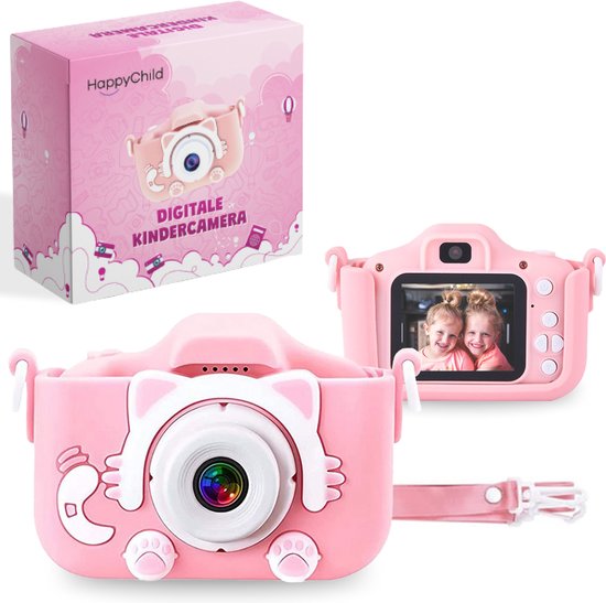 Happy Child® Digitale Kindercamera met 32GB SD-kaart – Fototoestel voor Kinderen – Nederlandstalig – Roze