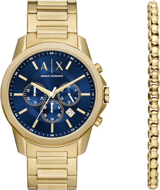 Armani Exchange AX7151SET Coffret cadeau montre pour homme - Couleur or