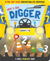 Drive & Seek - Magic Headlight Books- Drive & Seek Digger - A Magic Find & Count Adventure