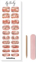 By Emily® Gel Nail Wraps & Gellak Stickers - Pink Swirl - Nagelstickers - Gel Nagel Folie - DIY Manicure - Langhoudende Nail Art - UV LED Lamp Vereist - Trendy Designs - SpringNails- Lente - Nagels Inspiratie - Veilig voor Nagels - 20 Stickers