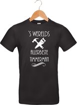 Mijncadeautje T-shirt - 's Werelds beste Timmerman - - unisex - Zwart (maat L)