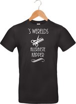 Mijncadeautje T-shirt - 's Werelds beste Kapper - - unisex - Zwart (maat XL)