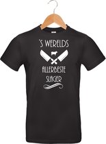 Mijncadeautje T-shirt - 's Werelds beste Slager - - unisex - Zwart (maat 3XL)
