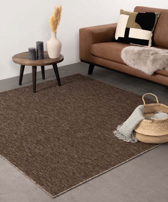 Tapis carré Lush - marron 200x200 cm