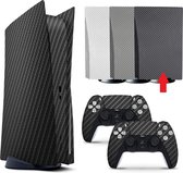 Gadgetpoint | Gaming Console & Controller(s) Stickers | Bescherming Skin | Grip Case | Accessoires geschikt voor Playstation 5 - PS5 | Carbon - Zwart | Vaderdag Cadeau