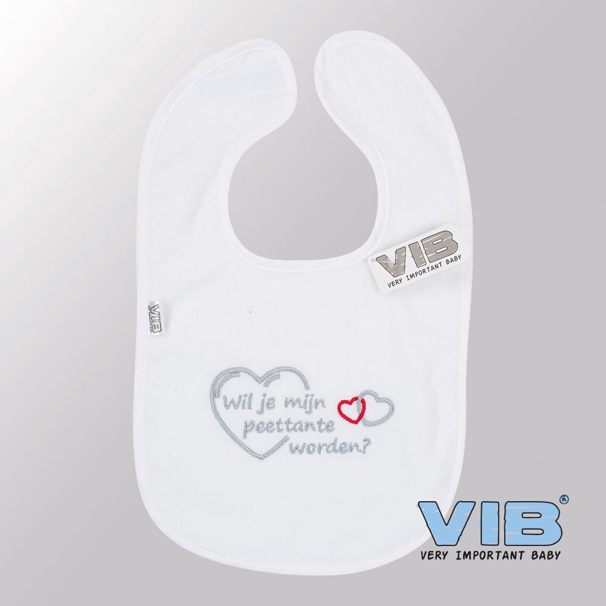 Goedkoopste VIB® - Slabbetje Luxe velours - Wil je mijn peettante worden (Wit) - Babykleertjes - Slabbetjes - zwangerschap aankondiging - baby aankondiging