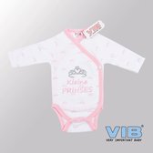 VIB® - Rompertje Luxe Katoen - Kleine Prinses (Roze-Wit) - Babykleertjes - Baby cadeau