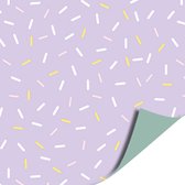 2 Kleine rollen dubbelzijdig inpakpapier 30 CM breed - cadeaupapier - kado papier - sprinkels Lilac - Paars - confetti - Pasen - verjaardag - 30 CM x 200 CM