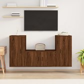 The Living Store TV-meubelset - bruineiken - 80 x 34.5 x 40 cm - wandgemonteerd