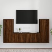 The Living Store TV-meubelset - Klassiek Bruineiken - Wandgemonteerd - 4 stuks