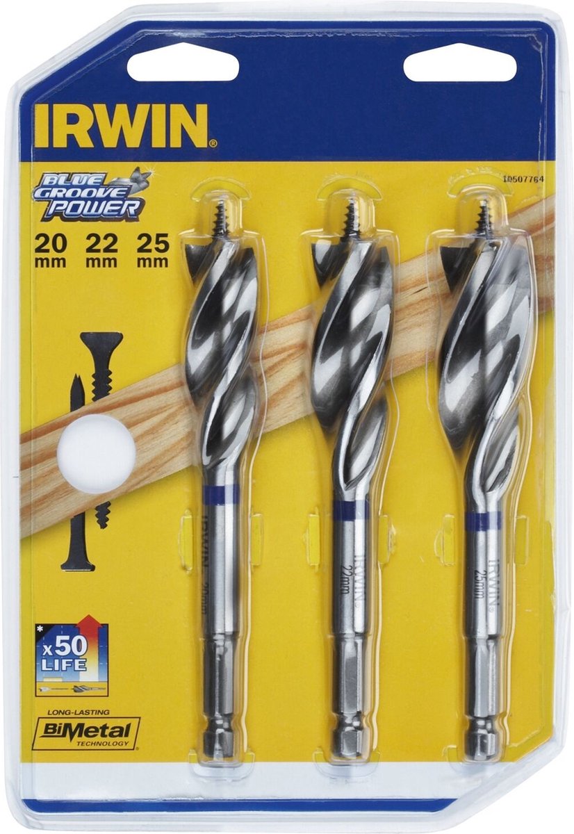 IRWIN Set Blue Groove Power 3PCS, 20/22/25mm