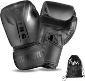 Gants de boxe Livano - Gants de kickboxing - Set de Gloves de boxe - Gants de combat - Hommes - Femmes - Zwart - 14 oz