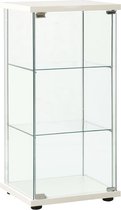 The Living Store Glazen Kast - Wit en Transparant - 42.5 x 36.5 x 86 cm - 4mm Glas - Met 3 lagen