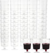 50 Verres à vin en plastique pour mariages, anniversaires, Noël et fêtes, 180 ml – Elegant, robustes et réutilisables